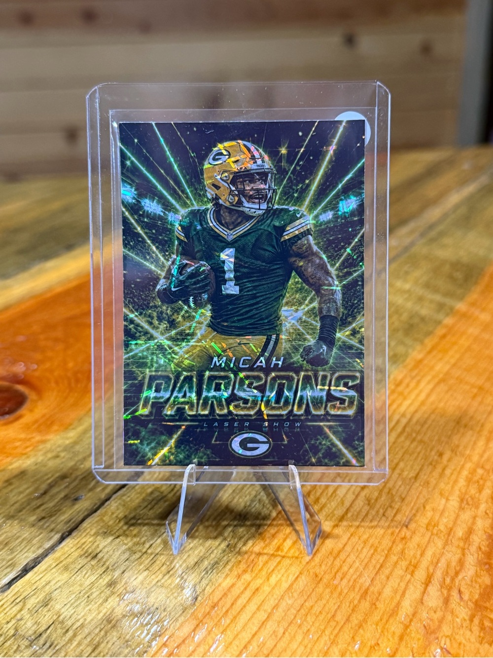 Micah Parsons Green Bay Packers Laser Show Custom Football Card